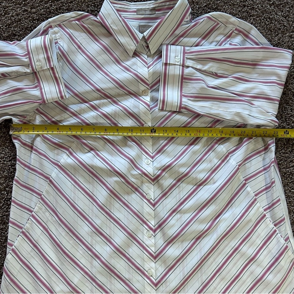 Chico's Striped Button-Up Shirt - Picture 5 of 10
